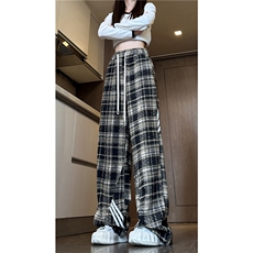 2025秋冬新款格子美式复古条纹宽松休闲裤B315-K826-特p40控78，男装休闲裤，电商B315
