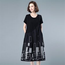 连衣裙2021年夏季减龄显瘦收腰潮流韩版短袖，女装连衣裙，悦见她