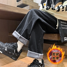 冬季加绒牛仔裤男直筒加厚休闲裤裤子A080-9291-常规P35加绒P45，男装牛仔裤，电商A080