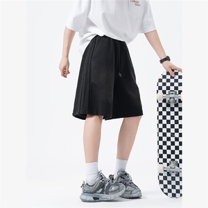 ！水洗褶皱三条杠卫裤短裤男夏2025新款中裤815A-DK22-38控68图片