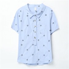 2024年夏装新款纯棉套头衬衫女短袖韩版宽松显瘦时尚减龄刺绣上衣，女装衬衫，奕阳依阁