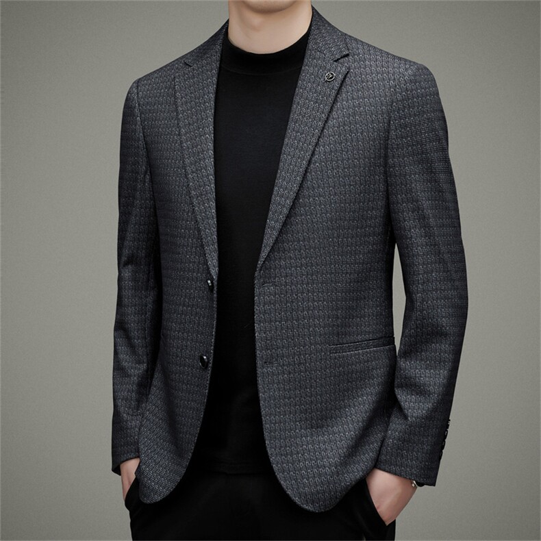 DJA622钱塘2020-3秋冬新款商务休闲合身中年男士西服外套P147,男装西服,钱塘207-3