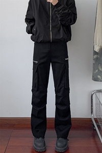 B221 美式ins高街褶皱休闲弹力工装裤 LK24159-P65 控88图片