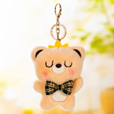 童话毛绒 领结小动物挂件C款黄