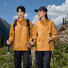 2025秋冬百搭时尚简约立领全包边薄款卡克，男装夹克，鲁菏羊绒