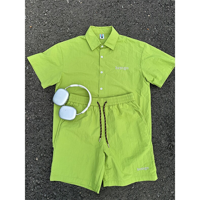 夏季新款速干短袖刺绣衬衫潮流港风宽松百搭男半袖CS285-P35,男装T恤,星座301C-5