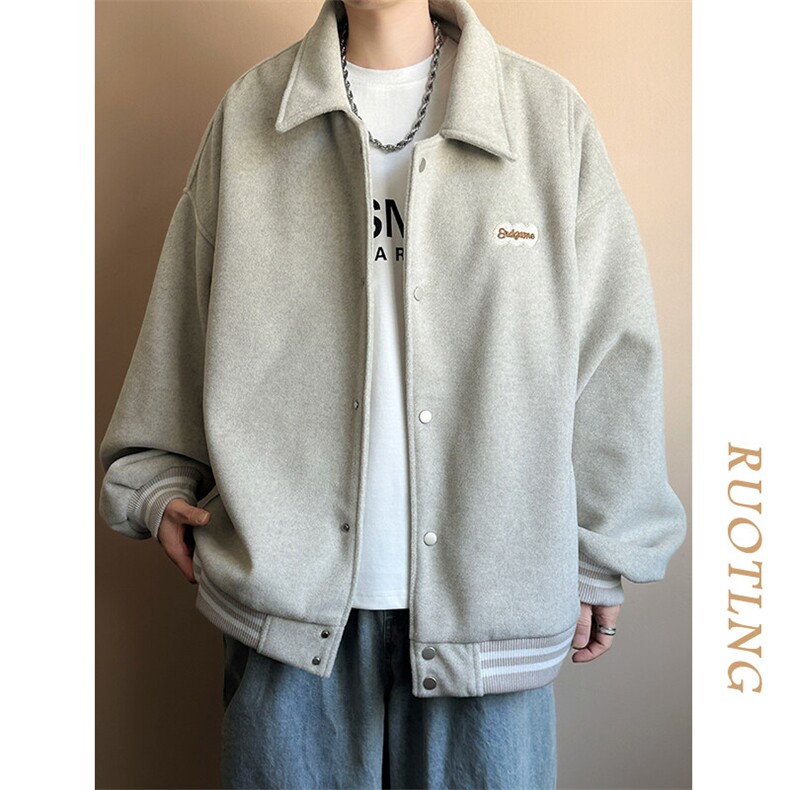 2024现货秋冬毛呢外套宽松百搭夹克上衣A351-AJ23140-P105控148图片