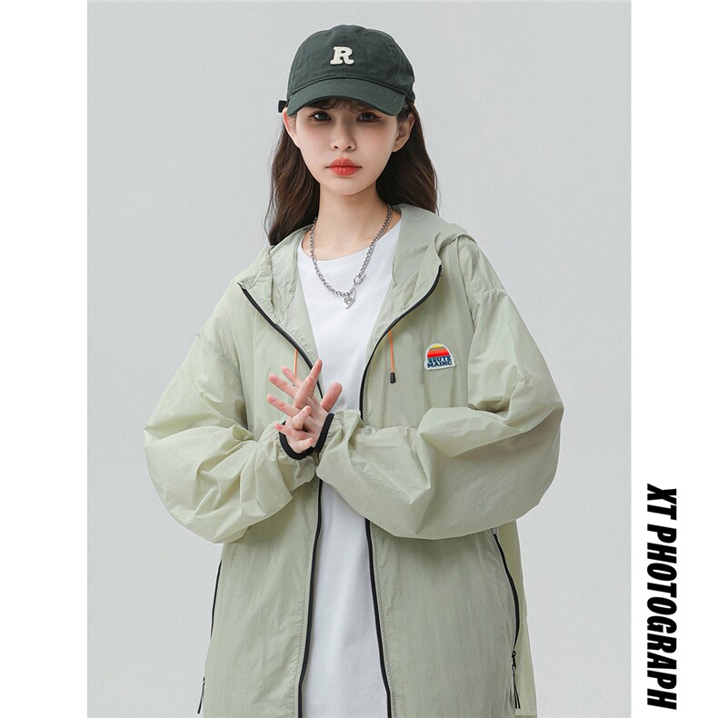 1中性无影墙撞色彩虹硅胶点缀防晒衣女潮牌防晒服FS77001P65控88，男装防晒衣，星座226-2