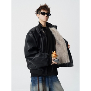 706-LK5031-P128 现货 冬季男士美式座山雕加厚皮毛一体棉服外套图片