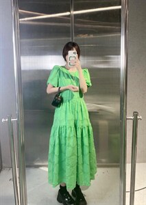 【DAVIDA】韩版设计款菱格连衣裙图片
