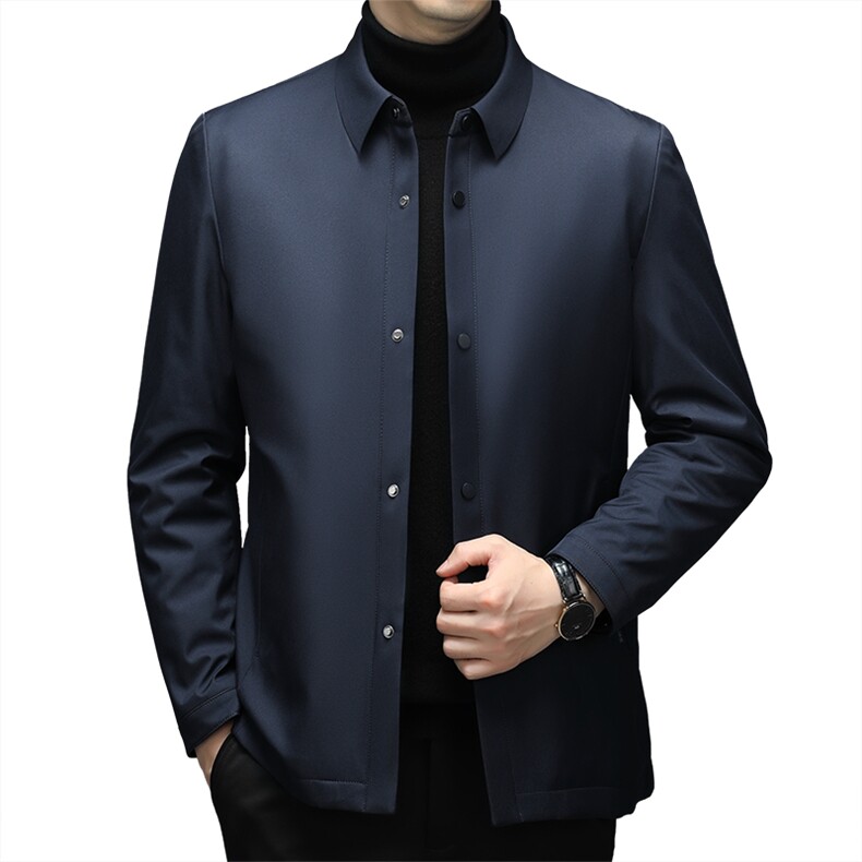 2023年冬季新款男士羽绒服中年宽松免烫上衣加厚白鸭绒保暖外套,男装羽绒服,电商B212（原钱塘6029）