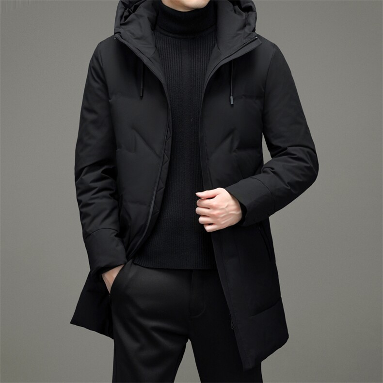 新款2023冬季羽绒服男装白鸭绒连帽外套中年爸爸装YYYR225-P320，男装羽绒服，电商B212（原钱塘6029）