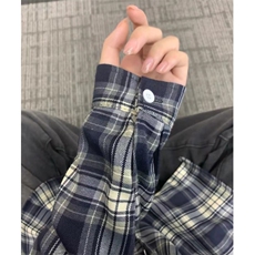 【有货】cleanfit藏青色格子衬衫男长袖美式复古衬衣V3211WW-P38，男装衬衫，星座1007（原301D）