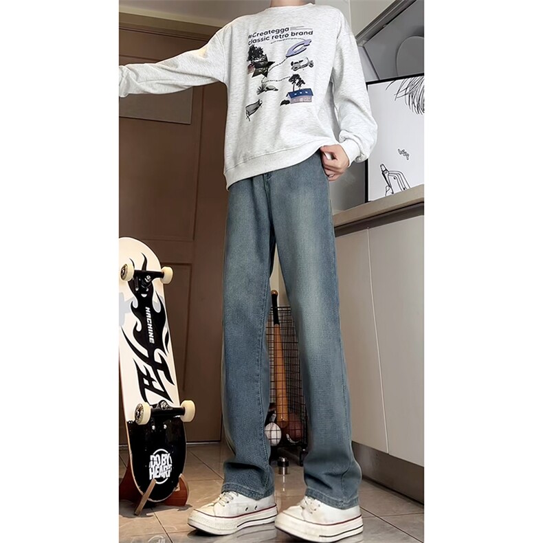 A178秋冬季新款美式休闲牛仔裤男直筒宽松9306P55限价68,男装牛仔裤,电商A178
