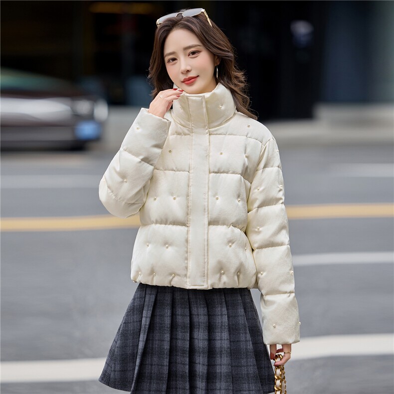 bao款现货重工钉珠立领短款羽绒服女2026冬季新款韩版小个子外套,女装羽绒服,难舍钰依