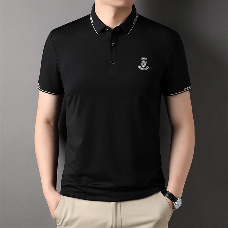 AL68873钱塘2020-3夏季新款男士翻领百搭上衣商务休闲短袖T恤P52,男装T恤,钱塘207-3