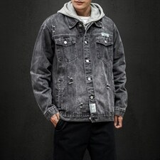 jk820-p85-限价128黑墙牛仔夹克肥仔秋款量足印花大码,男装夹克,星座103A