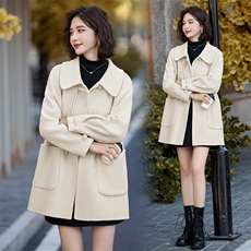 盘扣双面羊绒大衣女2024秋冬新款爆款时尚减龄欧货小个子毛呢外套，女装双面呢大衣，琦鑫阁（原依鑫阁）