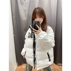 原创美式复古休闲格子拼接字母加厚棉服外套宽松情侣冬季棉衣，男装棉衣，星座506A
