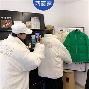 双面穿2022情侣棉衣男女棉服宽松棉袄面包服冬装3321-P100控148图片