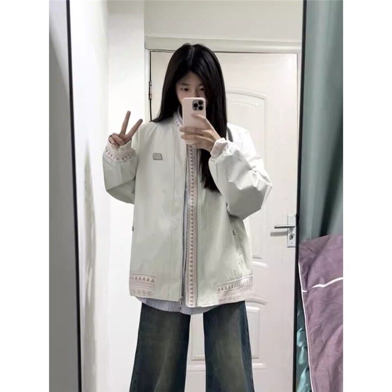 美式复古民族风棒球服外套新款宽松休闲飞行员夹克513AJK2500P67,男装民族服装,星座513A
