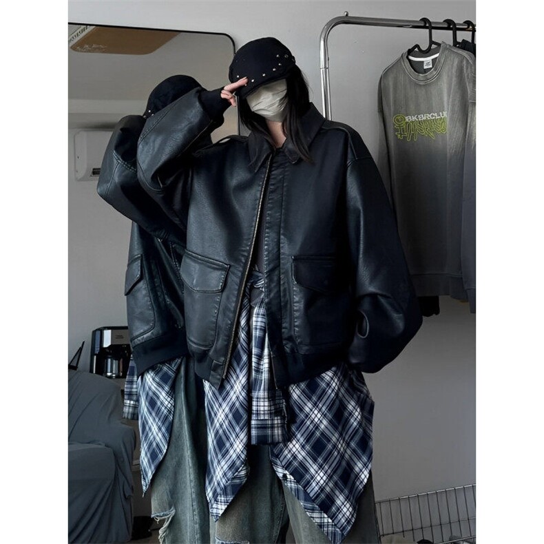 网图现货加厚加棉皮衣飞行员外套1209-1-JK19-P90主推可谈，男装皮衣，星座1209-1