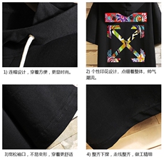 LD54169-P45连帽短袖t恤男大码胖子带帽五分袖中袖砖墙挂拍，男装T恤，电商A040A