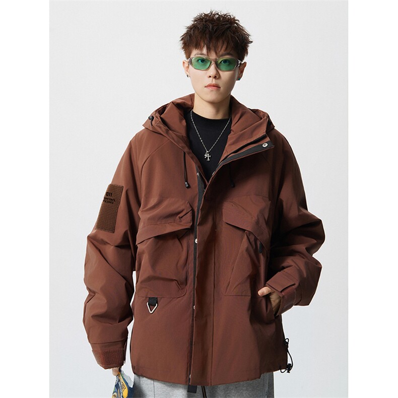 8XL-M特大码冲锋衣防水宽松工装风男夹克外套JK1306P90控118图片