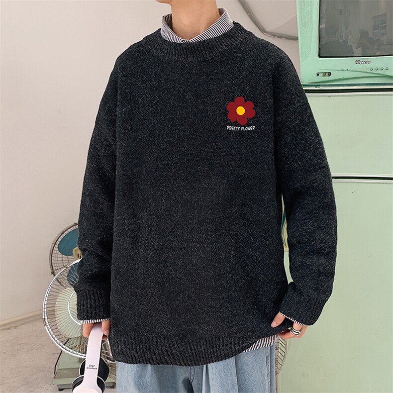 加厚加绒毛衣男大码毛线衣男针织衫男线衫M19257-P45加绒款-P65图片