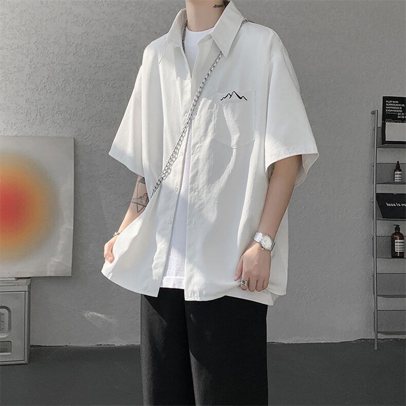 CS1143-特批25控49夏薄款冰丝面料大码短袖衬衫防晒透气外套,男装防晒衣,电商A059