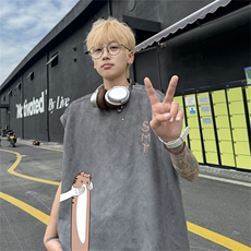 麂皮绒连帽背心坎肩男T恤美式港风JB452-特p19控38，男装背心/马甲，电商B370
