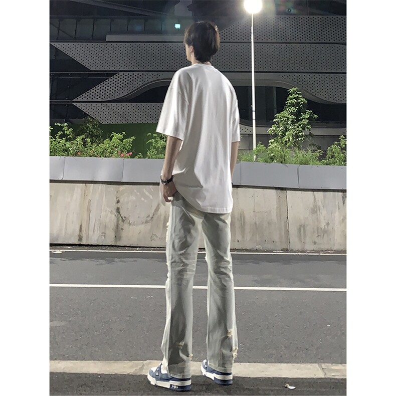 夏季美式高街ins小众破洞牛仔裤货号K755P6578,男装牛仔裤,电商A063