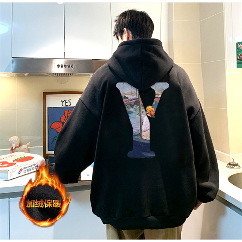 抖音供货、重磅360克现货加绒印花连帽卫衣HD019-1-LMWY44107-P40,男装卫衣,电商019-1