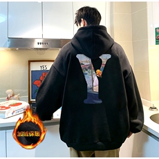 抖音供货、重磅360克现货加绒印花连帽卫衣HD019-1-LMWY44107-P40，男装卫衣，电商019-1