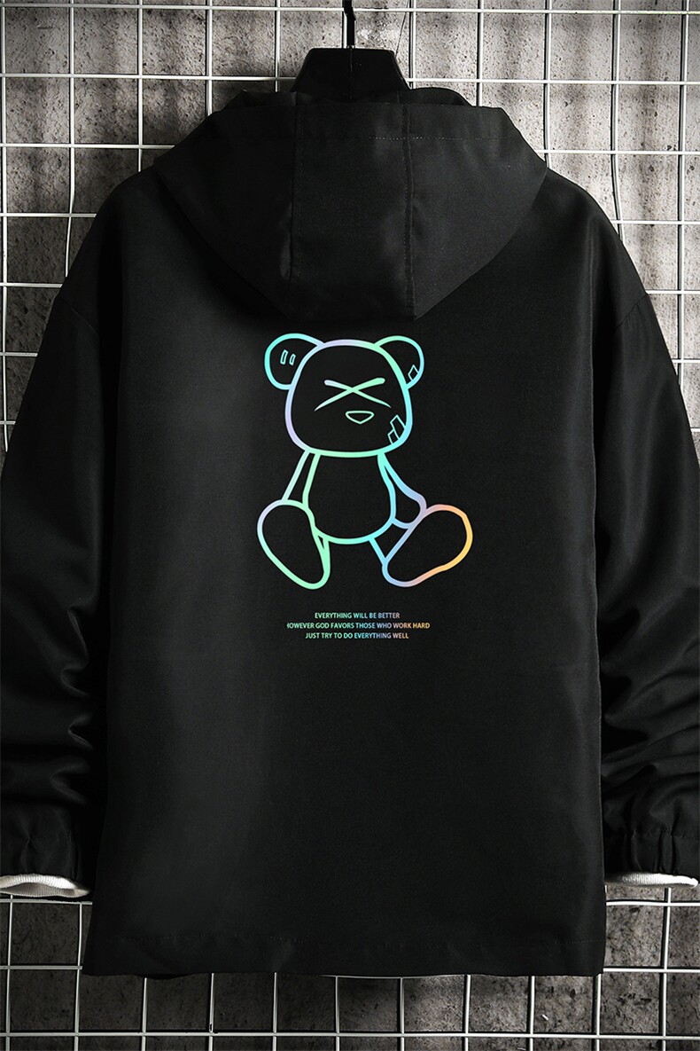 JK65139-P45连帽夹克男大码胖子棒球服上衣外套网格挂拍,男装夹克,电商A040A