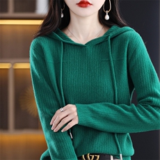帽衫2024新款春秋新款时尚经典百搭羊毛衫，女装羊毛衫，片语羊绒