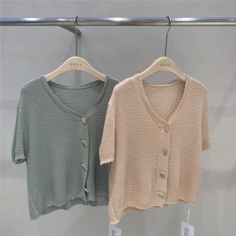 夏季新品亚麻针织开衫,女装,ANRUILA
