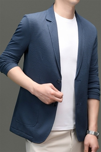 CR25128高品质泡泡纱男士休闲西装主推图片