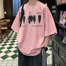 T2352特P25控39夏季高品质麂皮绒印花T恤，男装T恤，电商B205