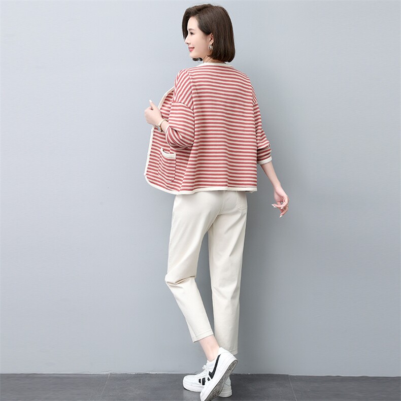 时尚休闲套装女春秋2023新款开衫卫衣宽松中年妈妈洋气减龄两件套,女装套装/套裙,涵誉