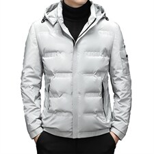 中青年男士外穿拉链连帽纯色鸭绒羽绒服外套男装SNNYR99637-P235,男装羽绒服,电商B212（原钱塘6029）