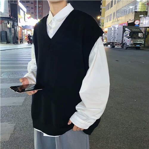 毛衣马甲外套潮流韩版针织背心港风潮牌情侣坎肩上衣MJ8802-P30，男装背心/马甲，星座1008-2