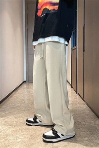 冬装 加绒加厚雪尼尔灯芯绒高街拖地直筒裤子LK21198-P55 常规P50图片