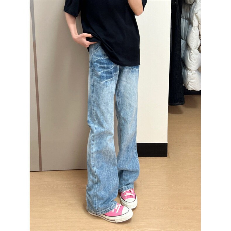 【有货】NZ455HH-特P42 冰蓝闪电纹水洗牛仔裤男女直筒裤子图片