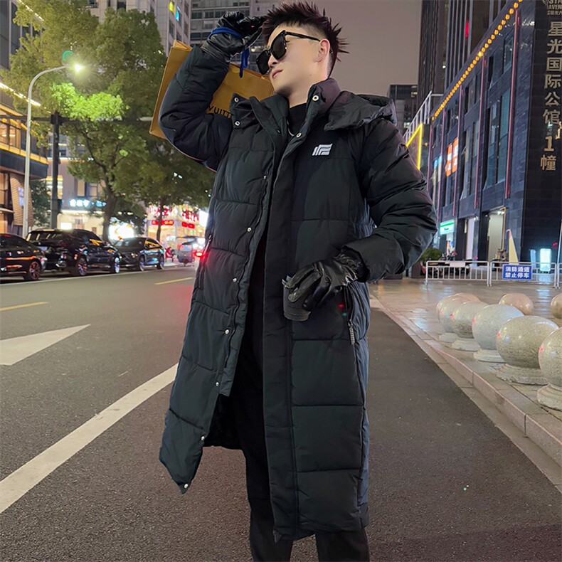 AY110/P148控188冬季社会小伙潮流保暖长款过膝百搭棉服男黑首1,男装棉衣,星座305B-1