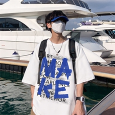 B239-1231-P28胶带字母创意印花夏季重磅落肩袖短袖t恤港风，男装T恤，星座514-2(原B239)