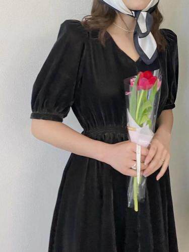 丝绒半裙，显瘦又气质，女装半身裙，LUCY