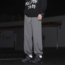 运动束脚新款裤子男秋季宽松直筒休闲裤松紧潮流卫裤K926-特批-32，男装休闲裤，星座718-1