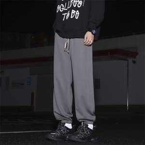 运动束脚新款裤子男秋季宽松直筒休闲裤松紧潮流卫裤K926-特批-32图片