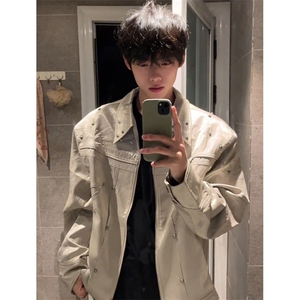 短款垫肩外套男款痞帅高级感穿搭工装美式飞行夹克 JB993图片